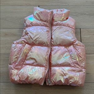 H&M Glossy Coral Puffer Vest